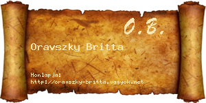 Oravszky Britta névjegykártya